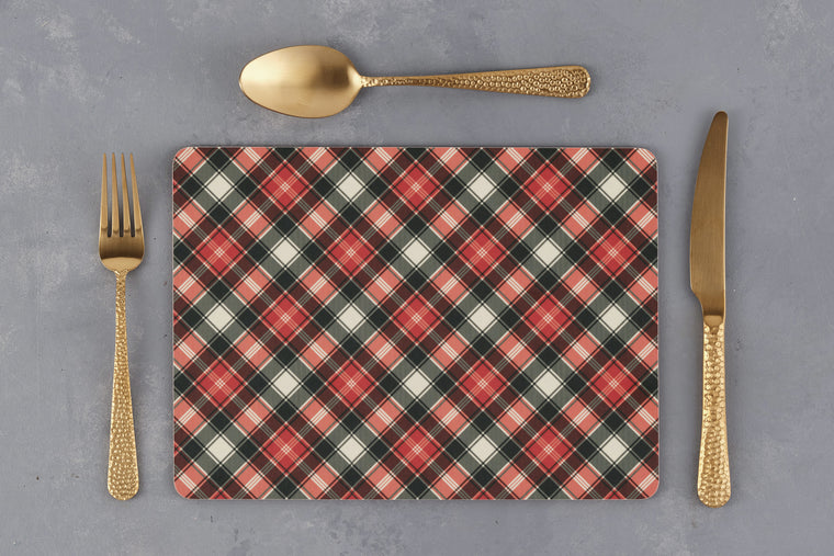 tartan christmas red luxury placemat