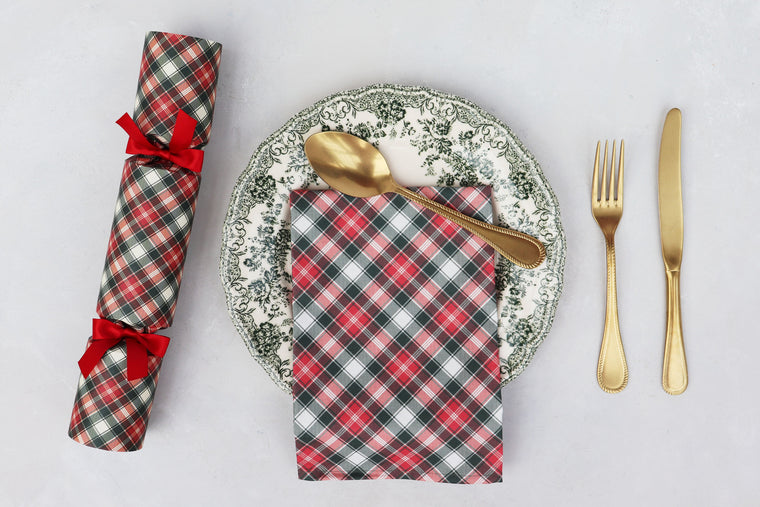traditional tartan scotland cotton christmas napkins